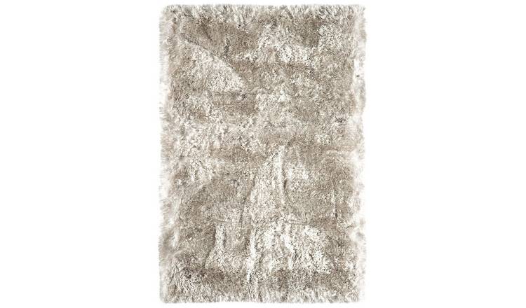 Mega Flooring Beige Shaggy Plain Rug - 70 x 140cm