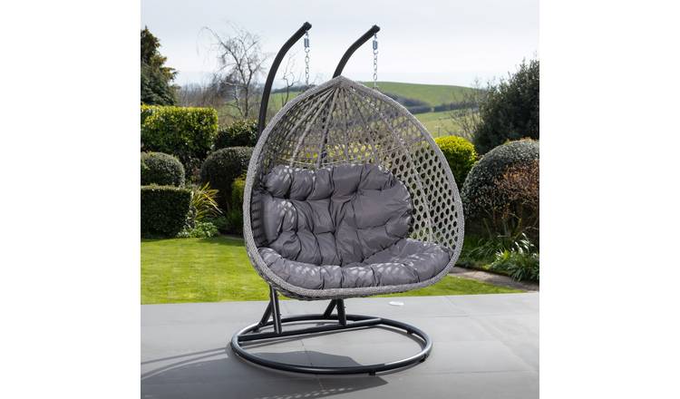 Artemis Home Oakley Double Swing Egg Pod Chair - Dark Grey