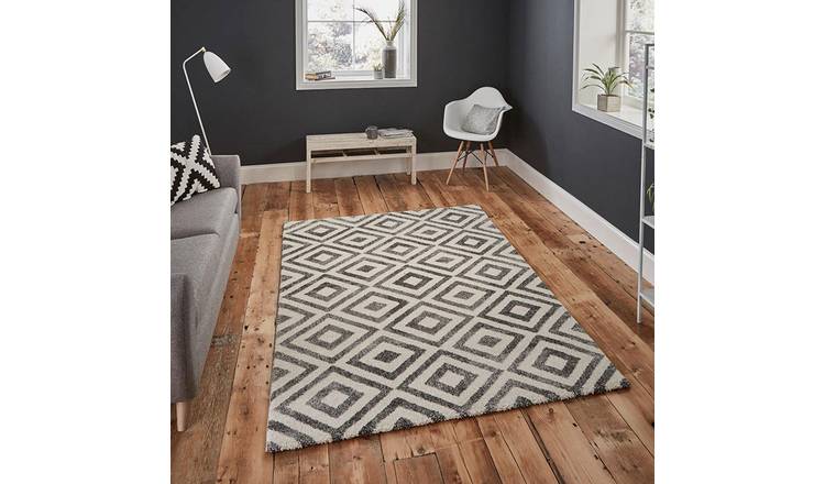 Mega Flooring Grey Modern Geometric Rug - 120 x 170cm