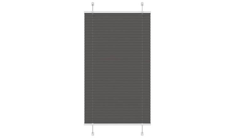 Walplus Polyester Pleated Blind - Black - 75 x 100 cm