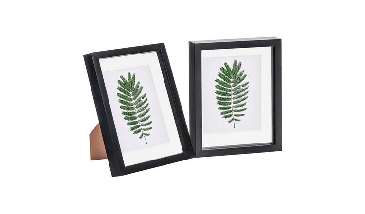 Nicola Spring 3D Box Photo Frames - 8 x 10" with Mount - Set of 2 - Black