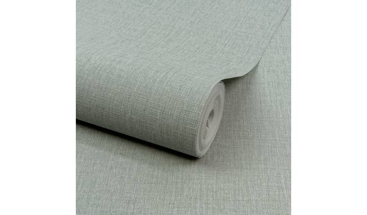 Grandeco Boutique Trente Linen Effect Embossed Wallpaper - Sea Green