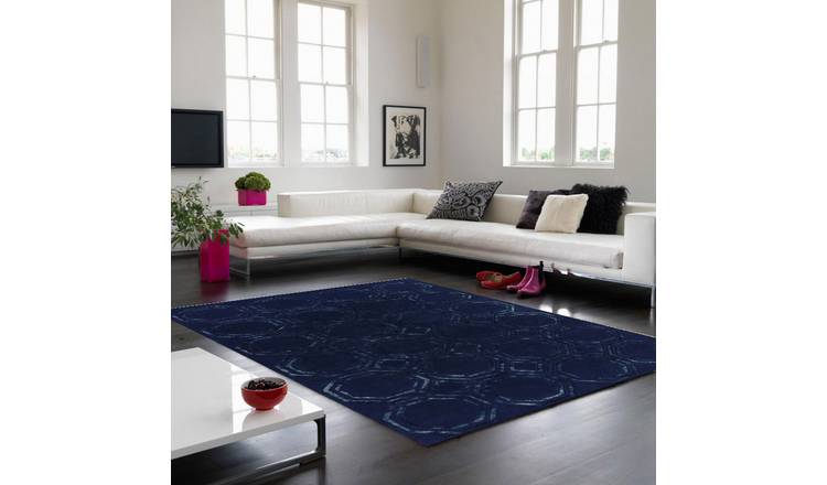 Mega Flooring Blue Handmade Geometric Rug - 160 x 230cm
