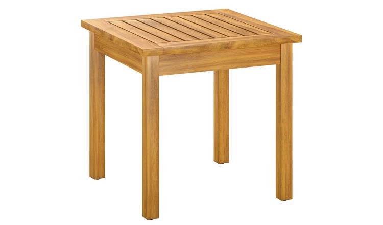 Outsunny Wooden Garden Side Table - Natural Wood