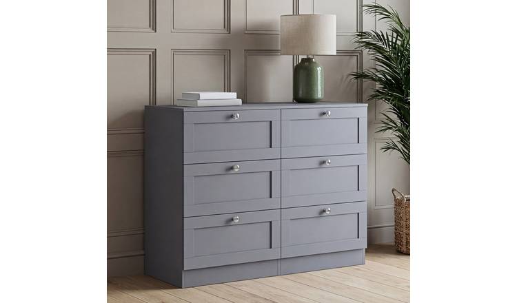 Vida Designs Altino 6 Drawer Chest - Grey