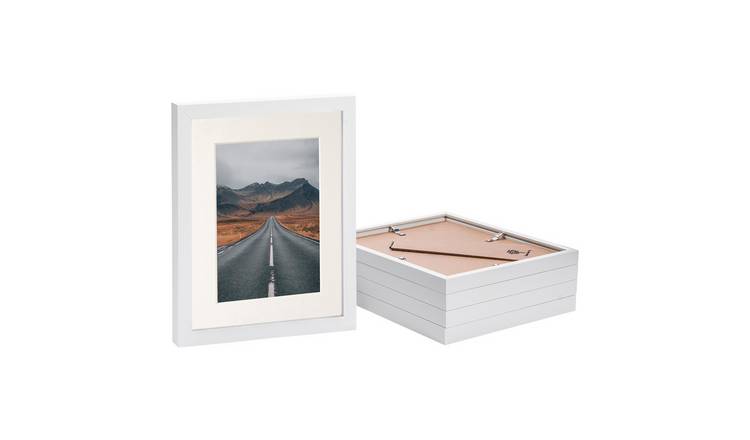 Nicola Spring Photo Frames - 8" x 10" with Mount - Set of 5 - White