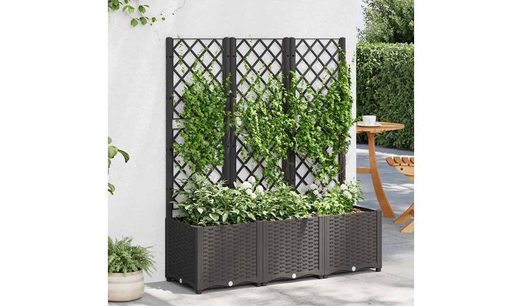 Walplus Polypropylene Garden Planter - Black - 120 x 40 x 136 cm