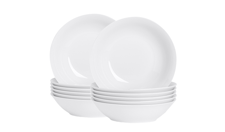 Argon Tableware Classic White Pasta Bowls - Pack of 12