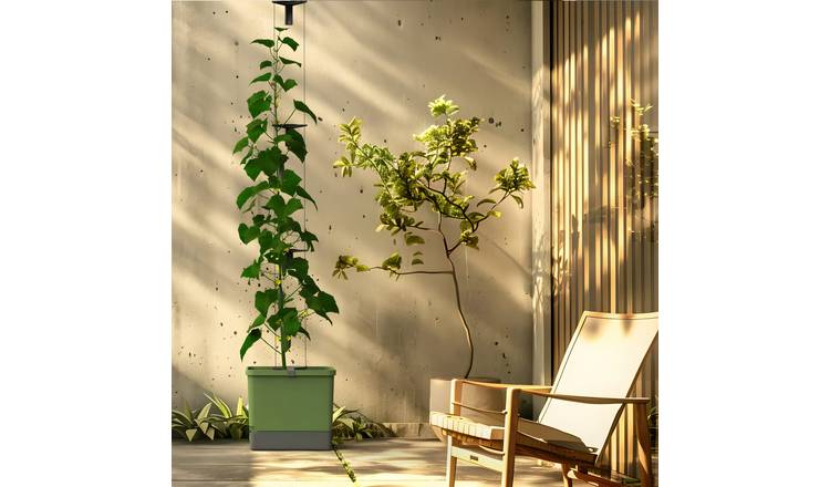 Gusta Garden Curt Cucumber Self-Watering Cucumber Planter with Trellis - Green