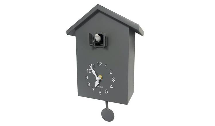 Walplus Minimalist Grey Window Cuckoo Wall Clock - Grey