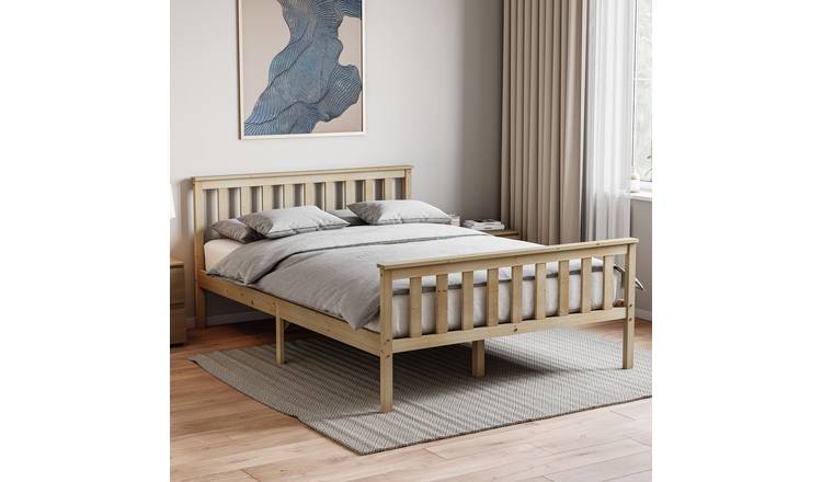 Vida Designs Milan Double Wooden High Foot Bed - Pine