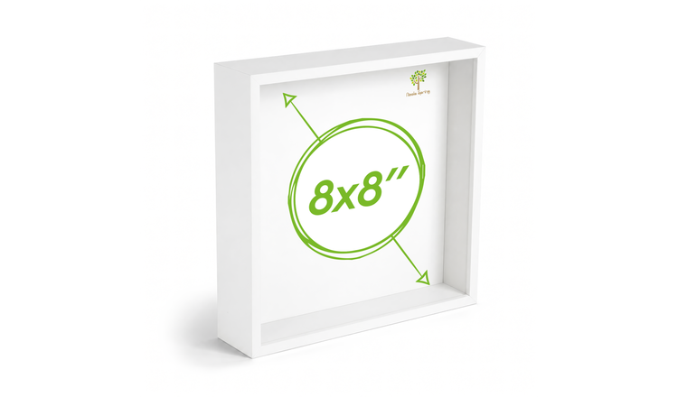 Nicola Spring 3D Deep Box Photo Frame - 8 x 8" - White