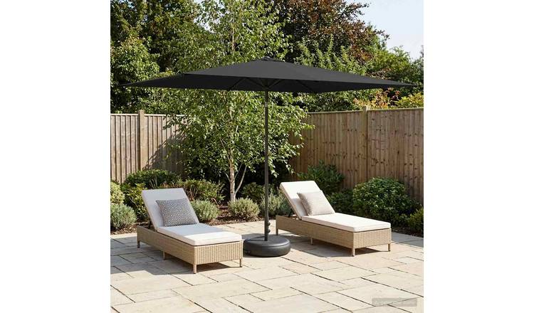 Walplus Rectangular Polyester Garden Parasol - Anthracite - 290 x 190 x 228 cm