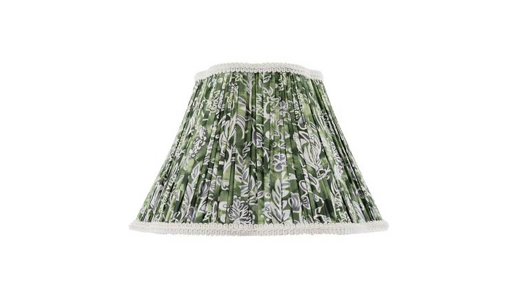 Happy Homewares Emerald Green and White Floral Victorian Lampshade - 35cm