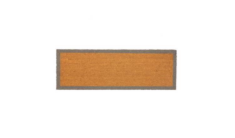 Nicola Spring Coir Double Door Mat - Grey Border