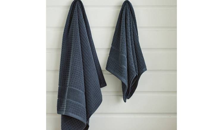 Deyongs Mosley Textured Cotton Bath Towel - Petrol