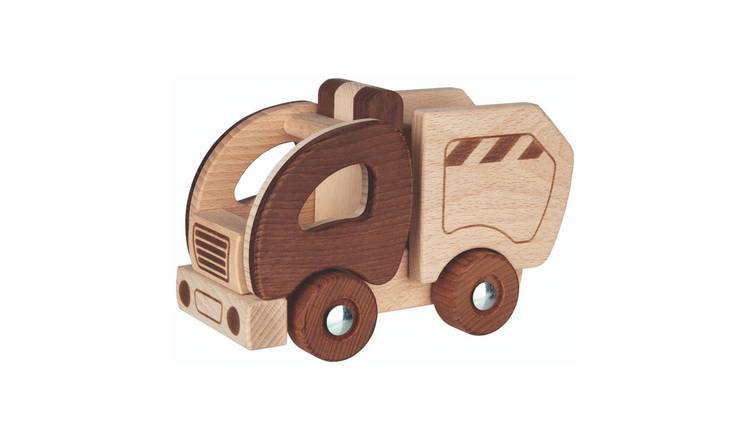 Goki Nature Garbage Truck Wooden Toy Vehicle
