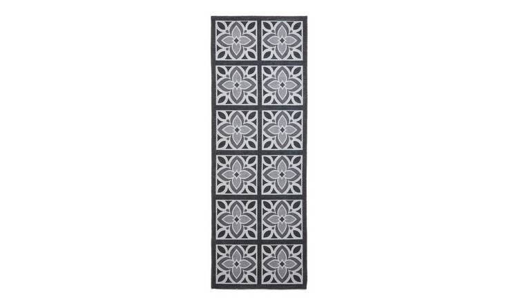 Mega Flooring Grey Modern Geometric Rug - 61 x 170cm