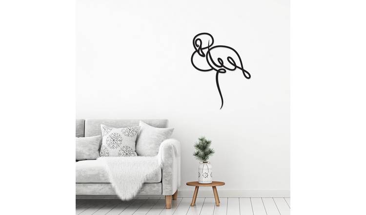 Decortie Metal Wall Art Flaming Design Metal Hanging Decoration - black