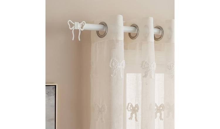 OHS 16mm Bow Extendable Curtain Pole 120-220cm - Cream