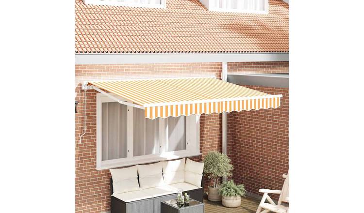 Walplus Polyester Awning - Yellow and White - 250 x 200 cm - 2.5 x 2 cm