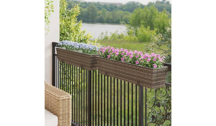 Walplus Pack of 2 Metal Garden Planter V2 - 80 x 17 x 17 cm