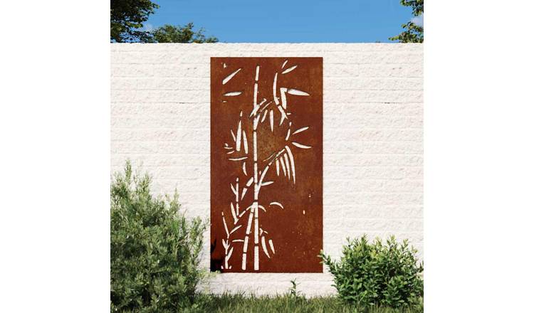 Walplus Steel Leaf Design Garden Wall Decoration - Rusty - 105 x 55 x 0.7 cm