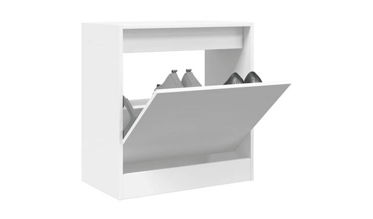 Walplus Engineered Wood Shoe Cabinet - White - 60 x 34 x 63.5 cm