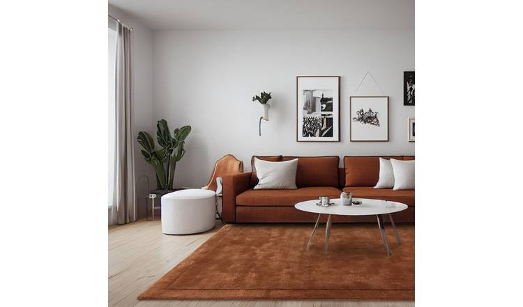 Mega Flooring Orange Shaggy Bordered Rug - 160 x 230cm