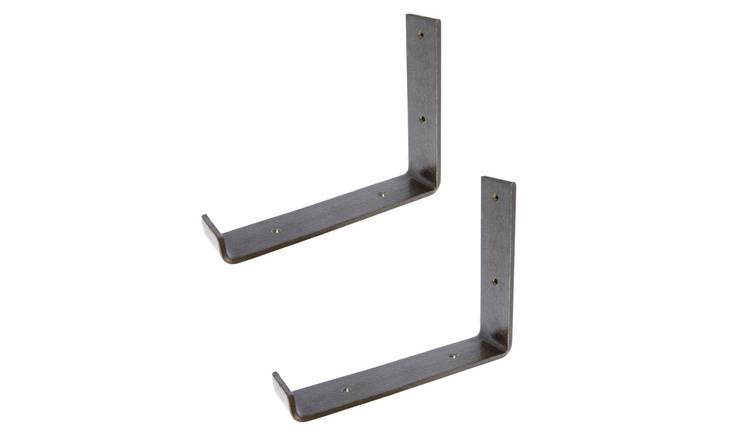 Hammer & Tongs Scaffold Board Iron Shelf Bracket - Raw - Set of 2