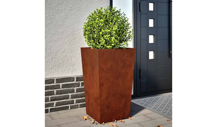Walplus Corten Steel Garden Planter - 45 x 45 x 75 cm