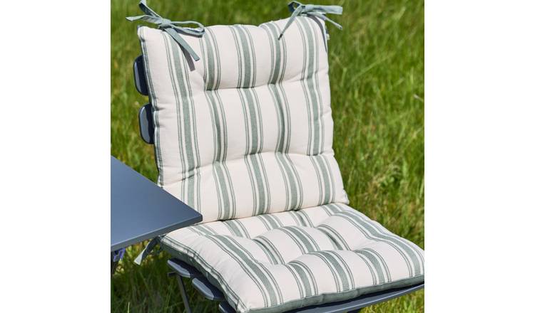 Dibor Set of 2 Outdoor Garden Chair Cushion Seat Pads - Green