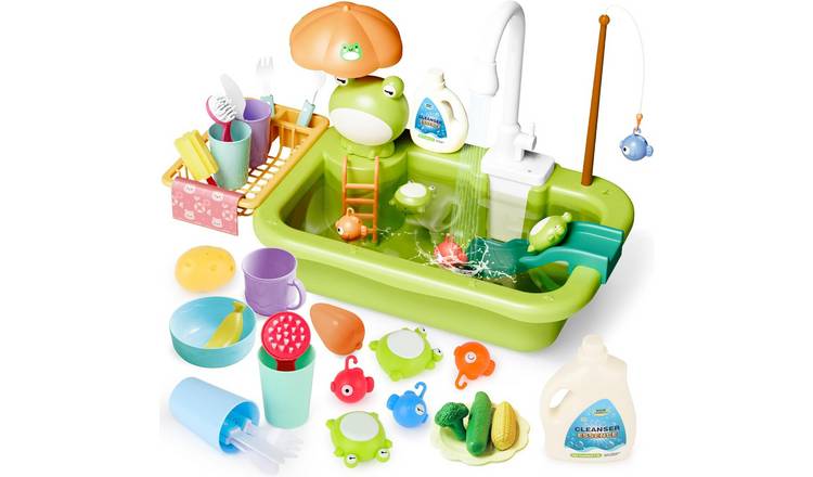 deAO Frog Kitchen Sink Playset - Green