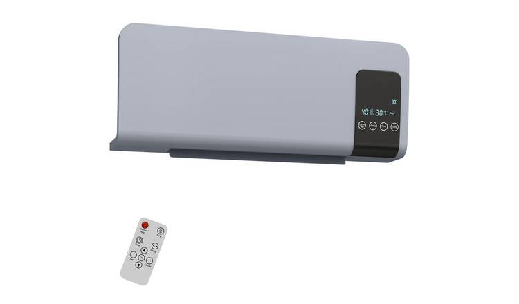 HOMCOM Wall Mounted Ceramic Space Heater with Remote Control - Grey
