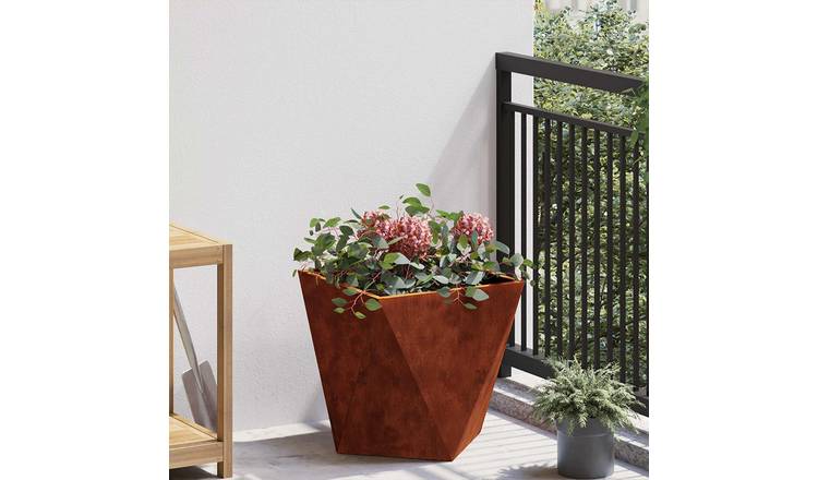 Walplus Corten Steel Garden Planter - Rusty - 40 x 40 x 40 cm