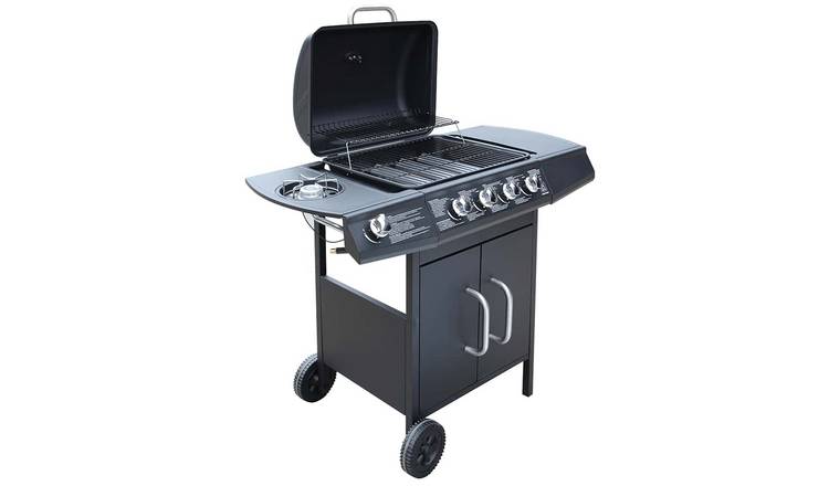 Walplus Gas Barbecue Grill 4+1 Cooking Zone - Black - 104 x 55.4 x 97.7 cm