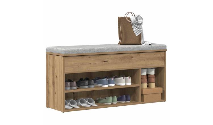 Walplus Engineered Wood Shoe Bench - Artisan Oak - 102 x 30.5 x 45 cm