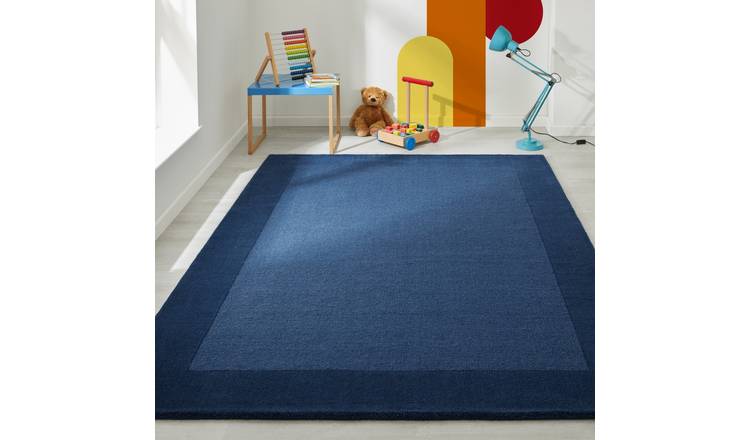 Mega Flooring Blue Handmade Bordered Runner - 60 x 230cm