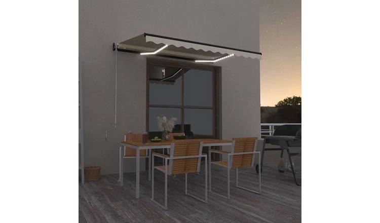 Walplus Electric Polyester Retractable Awning - Cream - 350x250 cm