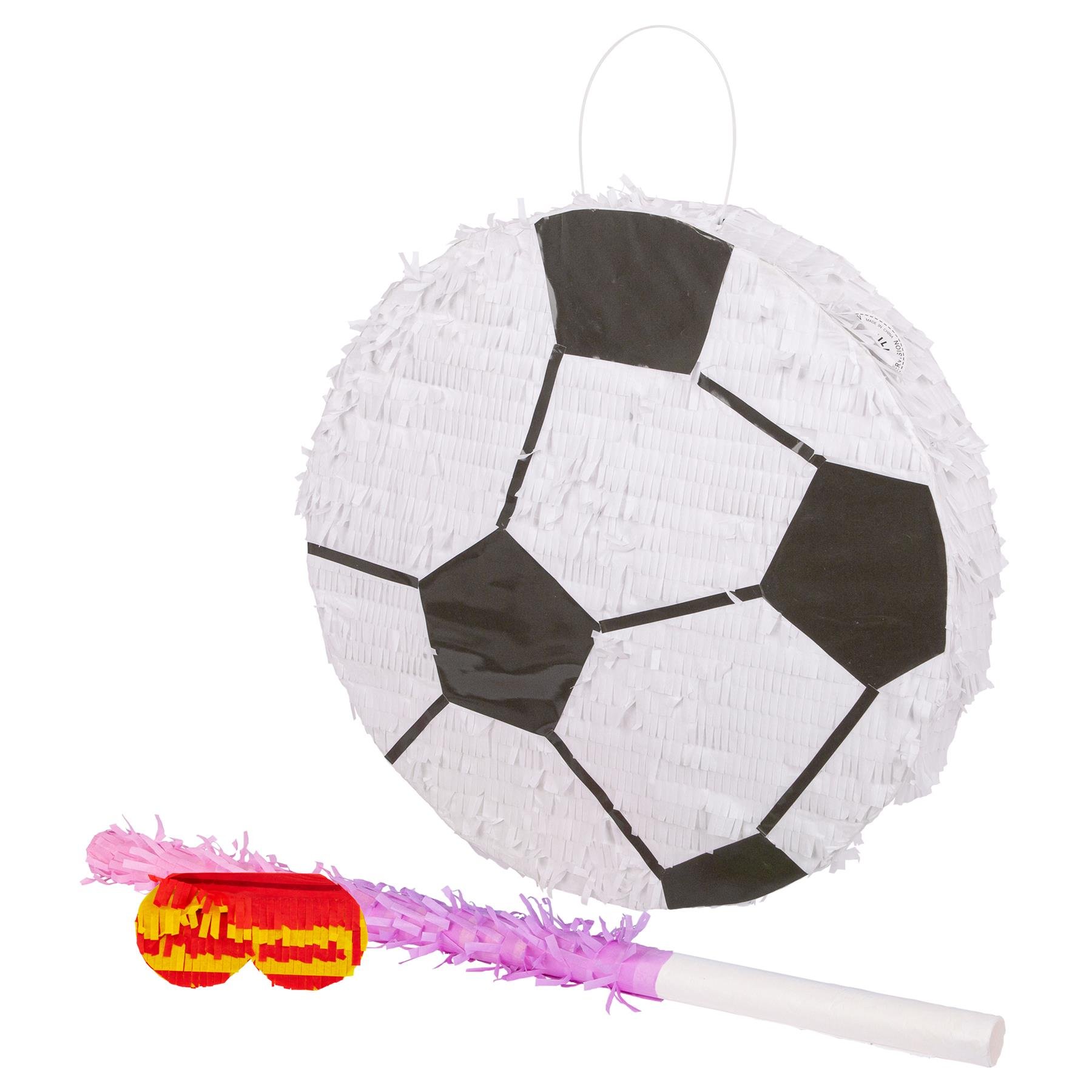 Fax Potato 3pc Football Pinata Set with Stick & Blindfold - Pink Stick - Image 1