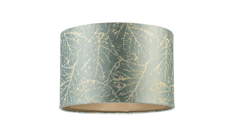 Happy Homewares Silver Abstract Botanical Motif Jacquard Lampshade - 30cm