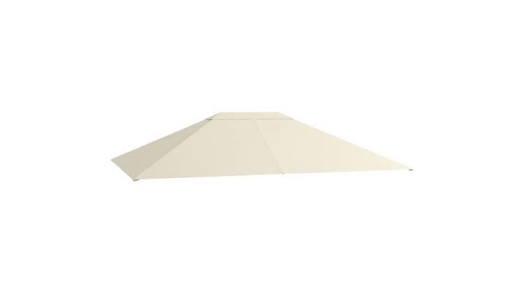 Outsunny Gazebo Canopy Replacement Cover with Vents and Drain Holes - Cream