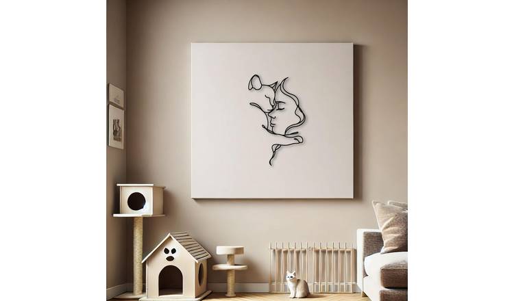 Decortie Metal Wall Art Cat Lover - Black