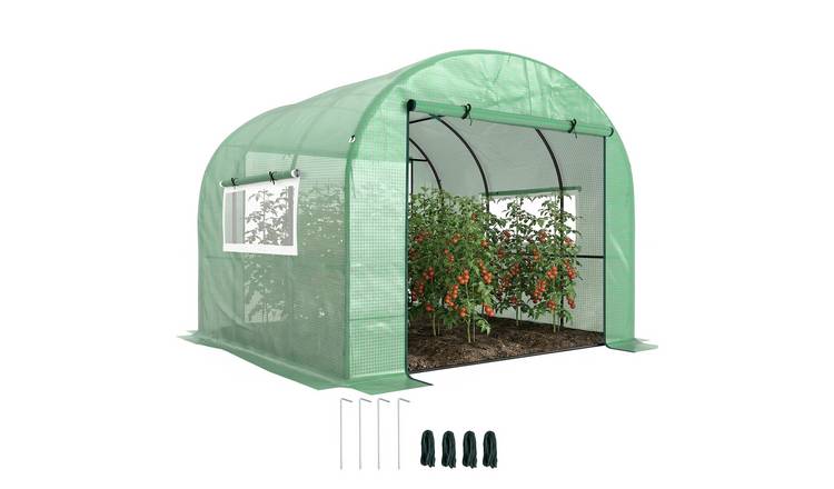 Outsunny Steel UV Resistant Polytunnel Greenhouse - Green