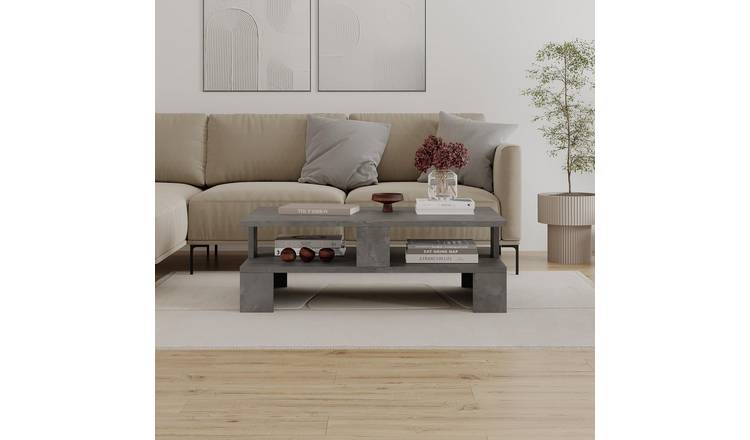 Decortie Mansu Melamine Coated Particleboard Coffee Table - Retro Grey