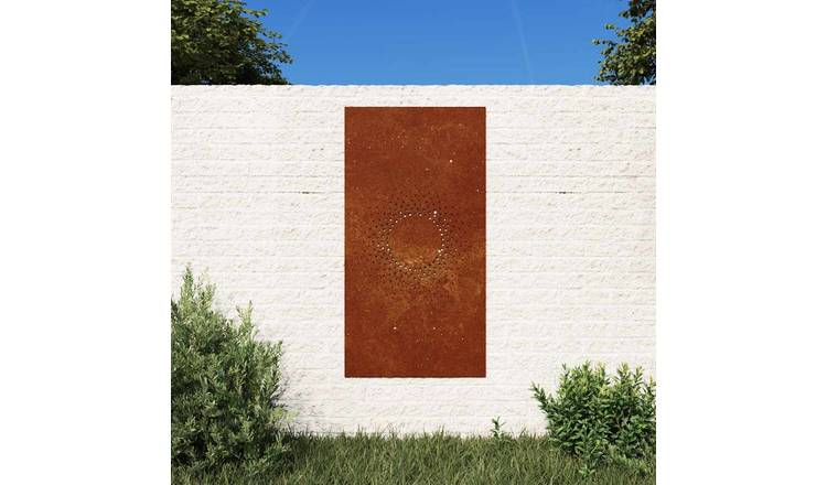 Walplus Corten Sun Design Garden Wall Decoration - Rusty - 105 x 55 x 0.7 cm
