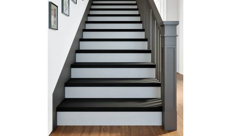 Walplus Pack of 4 Carpet Stair Treads - Brown Black - 90 x 25 cm