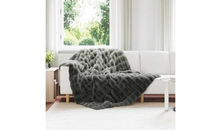 Walplus 3.26 kg Faux Fur Blanket - Dark Grey - 150 x 220 cm