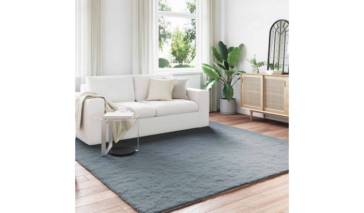 Walplus Olite Polyester Faux Fur Rug - Anthracite - 200 x 200 cm