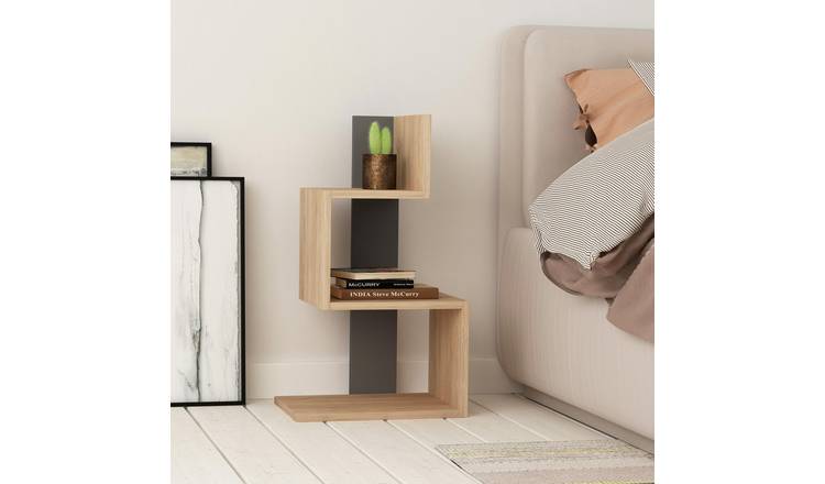 Decortie Rosie Melamine Particleboard 3-Tier Side Table - Anthracite